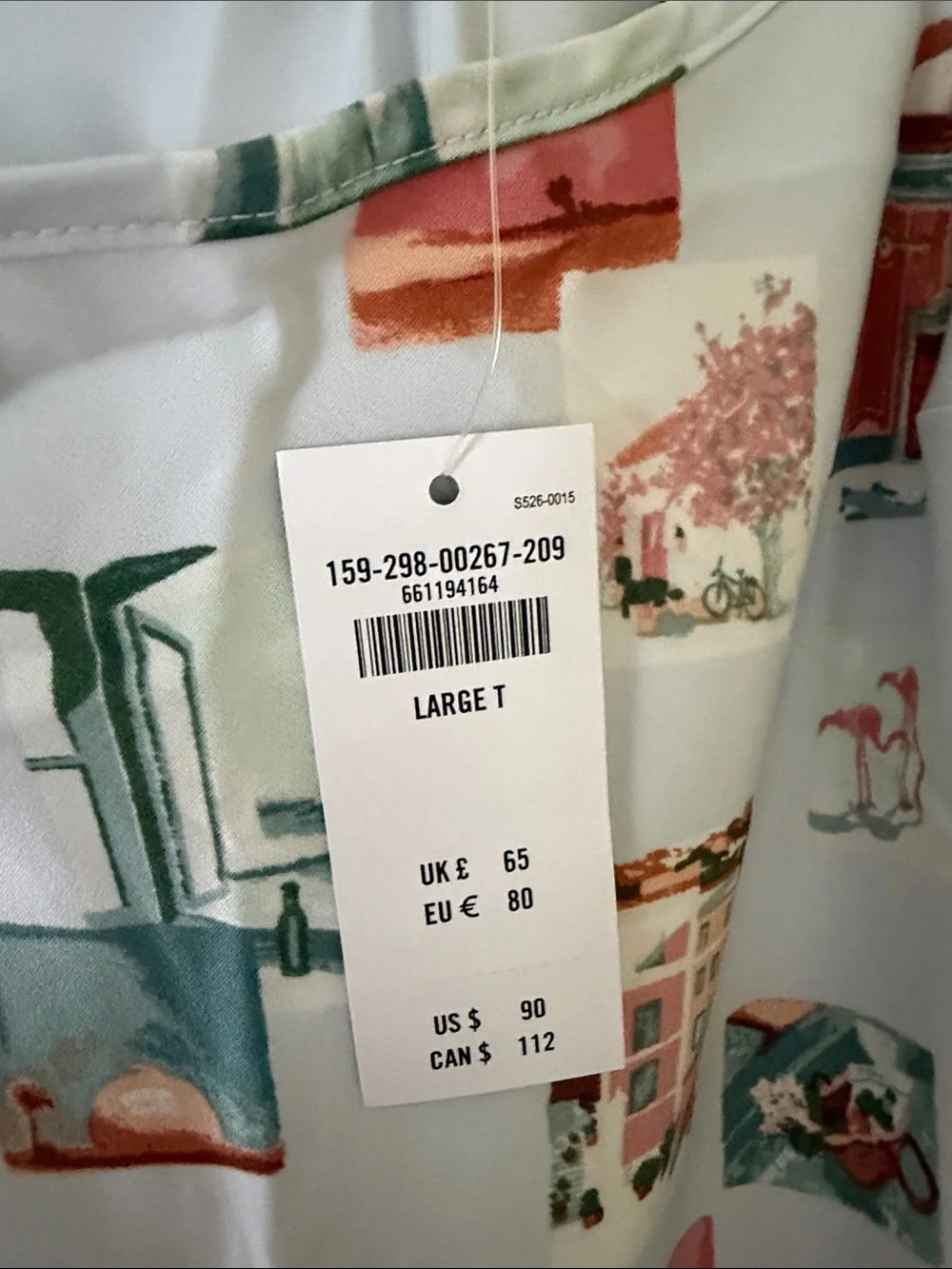 Abercrombie & Fitch White Slip Maxi Dress with Coral and Teal Print